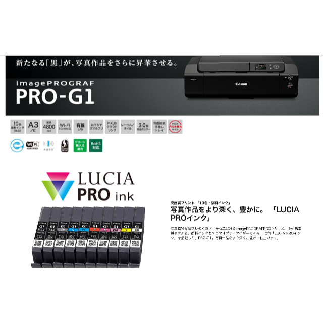 Canon プリンターimagePROGARF PRO-G1 ＋純正補充インク