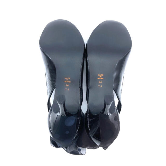 DIANA(ダイアナ)の【新品未使用✨】ダイアナ 24.0cm エナメル　ハイヒール　オープントュ　黒 レディースの靴/シューズ(ハイヒール/パンプス)の商品写真