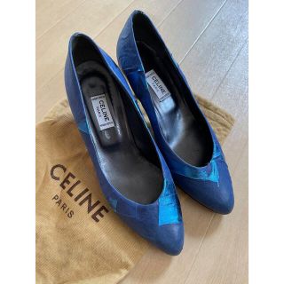 CELINE セリーヌ パンプス サンダル ヒール シューズ 靴 ブルー