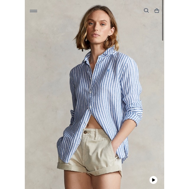 POLO RALPH LAUREN(ポロラルフローレン)のポロラルフローレン【美品】リネンシャツ レディースのトップス(シャツ/ブラウス(長袖/七分))の商品写真