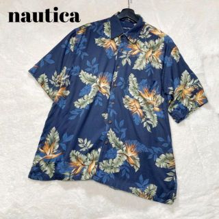 ノーティカ(NAUTICA)の【Lサイズ】nautica  ノーティカ　アロハシャツ　ボタニカル　ネイビー(シャツ)