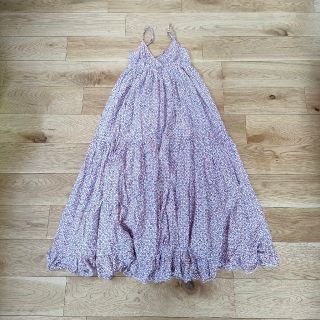 MANAOLA マキシ丈 ロングワンピ ティアード キャミ 総柄 ハワイ