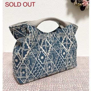 ミナペルホネン(mina perhonen)のハンドメイド　ミナペルホネン くしゅっとトートバッグ⑅︎◡̈︎*sale(バッグ)