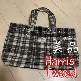 Harris Tweed ハンドバッグ チェック柄 モノトーン ビニールバッグ(ハンドバッグ)