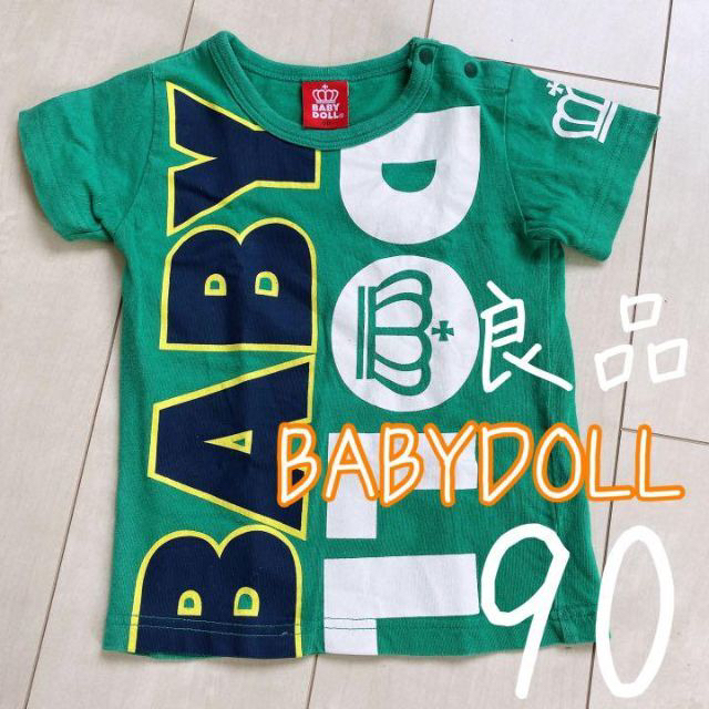 BABYDOLL(ベビードール)の✨良品✨ BABYDOLL ビッグロゴプリント Tシャツ 半袖 90cm キッズ/ベビー/マタニティのキッズ服男の子用(90cm~)(Tシャツ/カットソー)の商品写真