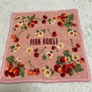 ピンクハウス(PINK HOUSE)のピンクハウス💖人気のフラワーチェリー🍒シェニールタオルハンカチ未使用(タオル/バス用品)
