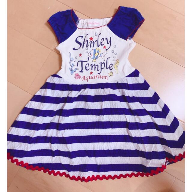 Shirley Temple(シャーリーテンプル)のシャーリーテンプル おさかなカットソーワンピース100cm キッズ/ベビー/マタニティのキッズ服女の子用(90cm~)(ワンピース)の商品写真