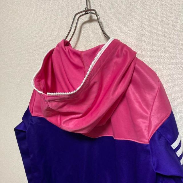 adidas - adidas アディダス ジップパーカー 刺繍 フルジップ 紫 Mの通販 by REFUKU｜アディダスならラクマ