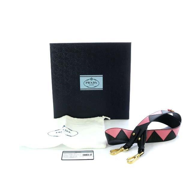 PRADA(プラダ)のプラダ ショルダーストラップ レザー バイカラー 黒 ピンク 1TY002 レディースのバッグ(ショルダーバッグ)の商品写真