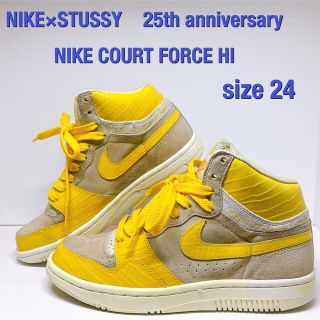 ナイキ(NIKE)のレア NIKE COURT FORCE HIGH  STUSSY スニーカー(スニーカー)