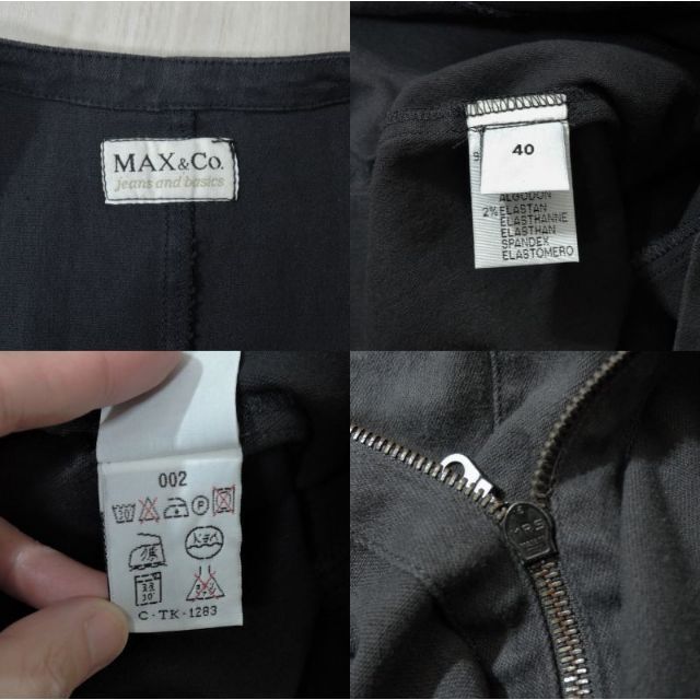 Max & Co.(マックスアンドコー)の マックス&コー MAX&Co. ノースリーブ ブラック デニム ワンピース レディースのワンピース(ひざ丈ワンピース)の商品写真