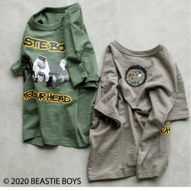 MARKEY'S(マーキーズ)のMARKEY'S 別注BEASTIE BOYSメンバーロゴTシャツ120ベージュ キッズ/ベビー/マタニティのキッズ服男の子用(90cm~)(Tシャツ/カットソー)の商品写真