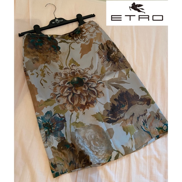 【美品】ETRO エトロ シルク大判花柄スカート