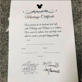 ディズニー(Disney)のディズニー　結婚証明書(その他)