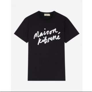 メゾンキツネ(MAISON KITSUNE')のメゾンキツネ　Tシャツ　ロゴ　黒　ブラック(Tシャツ(半袖/袖なし))