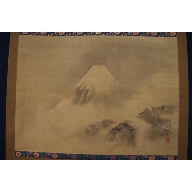 【一部予約販売】アンティーク/コレクション絵画/タペストリー 【真作】紫仙渓 富士図 掛軸☆宝船☆O-148 J