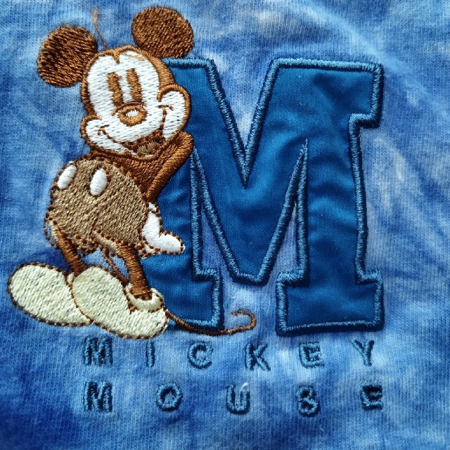 Disney(ディズニー)のミッキーマウス vintage 刺繍 Tシャツ Lサイズ ダイダイ 90s メンズのトップス(Tシャツ/カットソー(半袖/袖なし))の商品写真