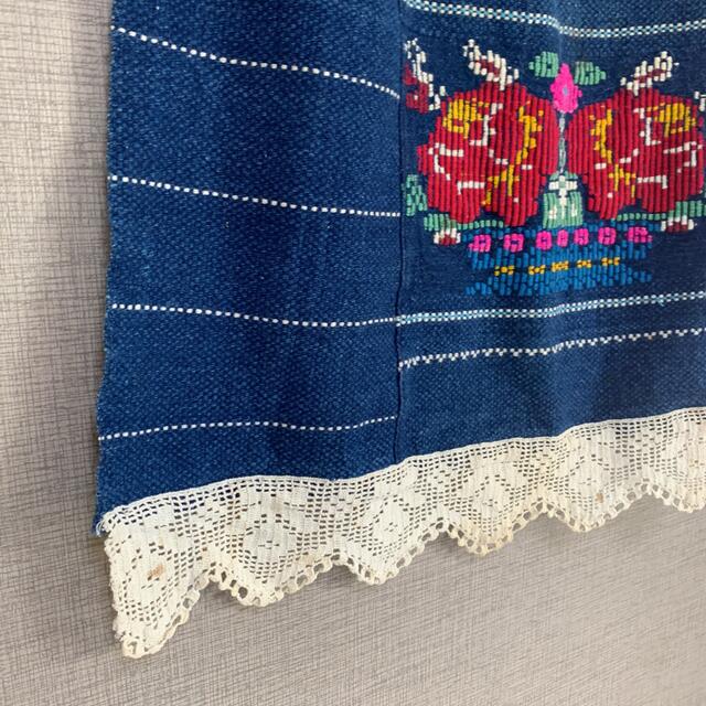 アンティーク ビンテージ 80s メキシコ 花柄 刺繍 透 ガウン シャツ 美