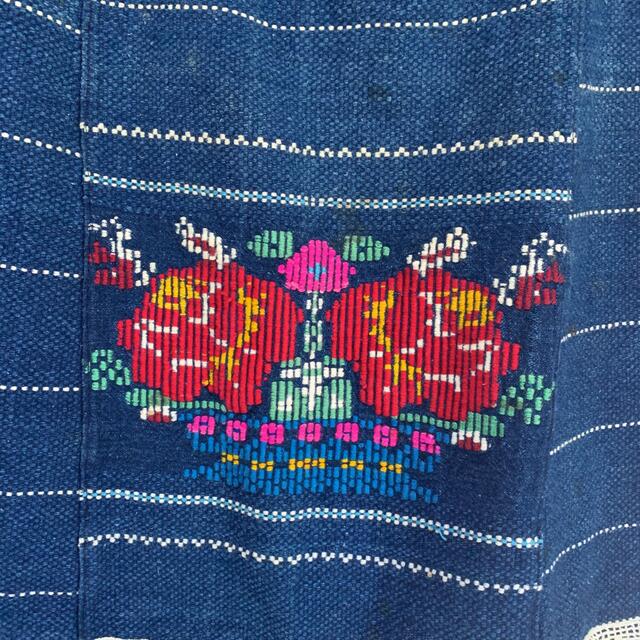 アンティーク ビンテージ 80s メキシコ 花柄 刺繍 透 ガウン シャツ 美