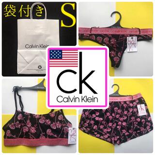 Calvin Klein - レア 新品 下着 USA カルバンクライン ブラショーツパンツ S 黒×ピンクの通販｜ラクマ