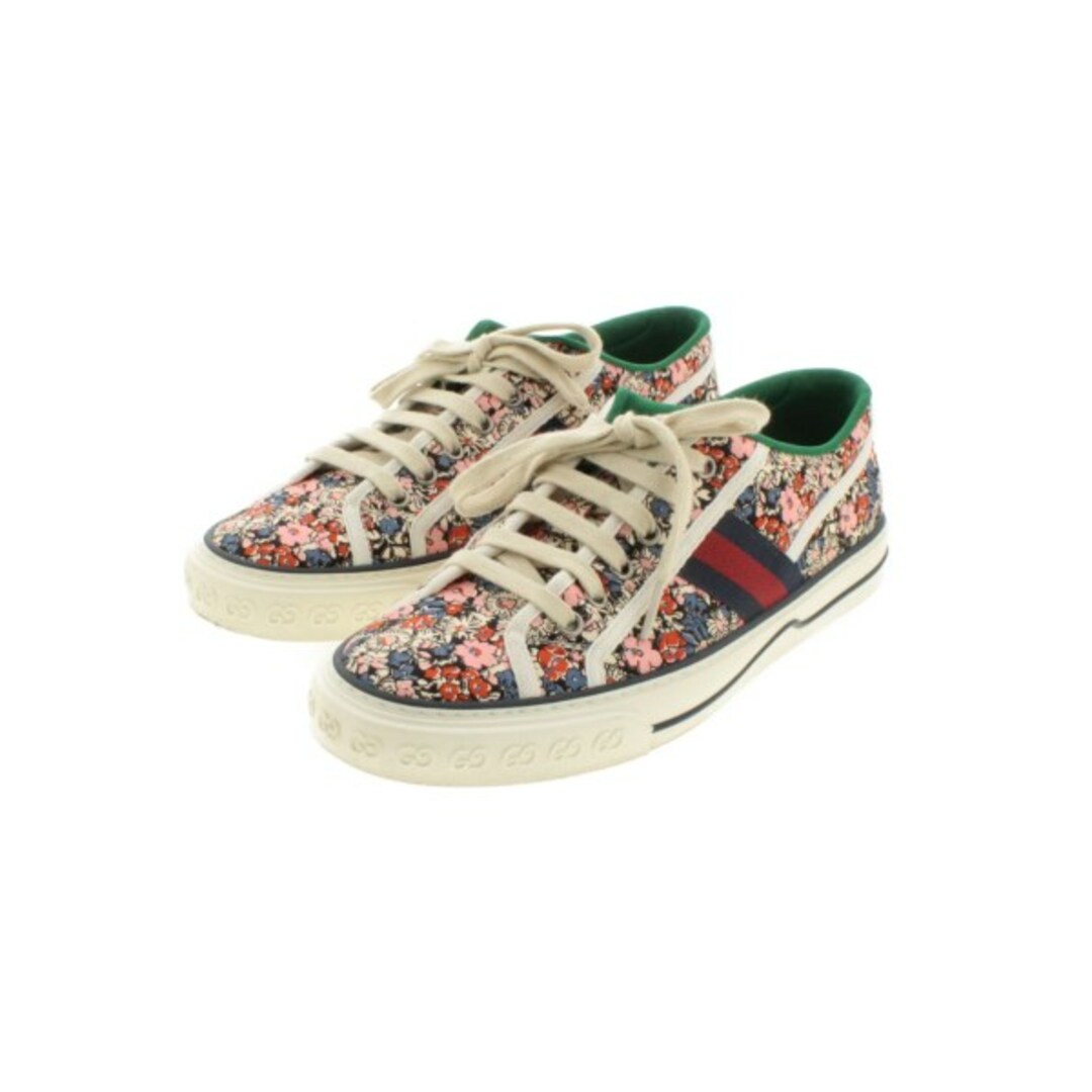 Gucci - GUCCI グッチ スニーカー 6(24.5cm位) 白xピンクx紺等(花柄