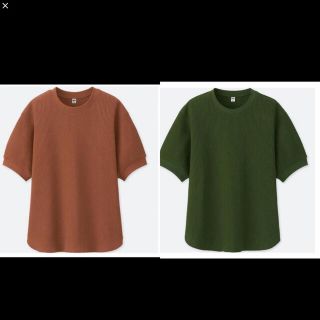 ユニクロ(UNIQLO)のワッフルクールネックT XS 美品セット価格(Tシャツ(半袖/袖なし))