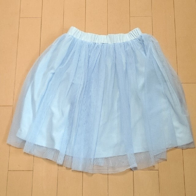 motherways(マザウェイズ)のマザウェイズ  チュールスカート  水色  140cm キッズ/ベビー/マタニティのキッズ服女の子用(90cm~)(スカート)の商品写真