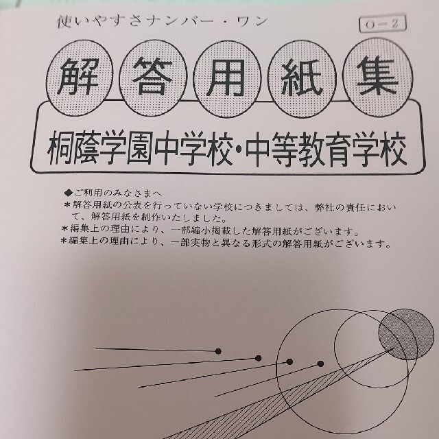 桐蔭学園中学校・中等教育学校 ２０年度用　過去問 中学受験