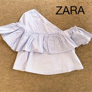 ザラ(ZARA)のZARA  トップス  アシンメトリー　ブラウス XS(シャツ/ブラウス(半袖/袖なし))