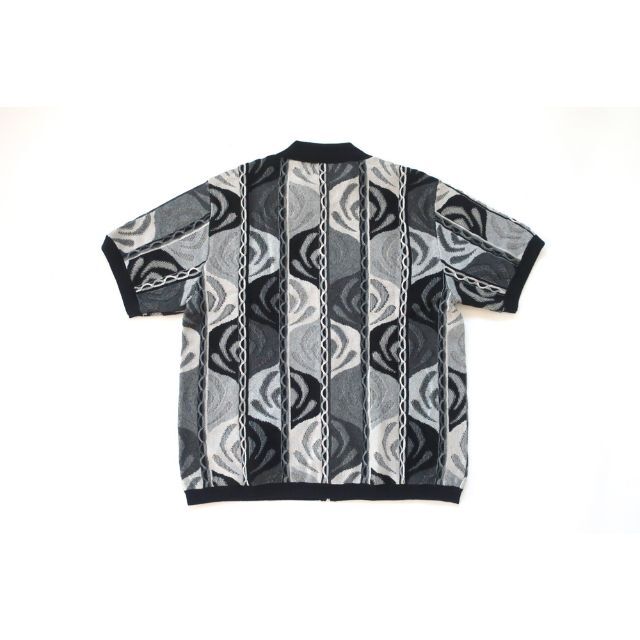 L)Supreme Abstract Textured Zip Up Polo - www.sorbillomenu.com