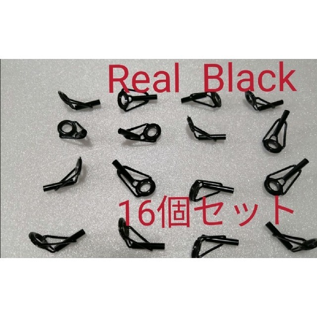 Real Blackステンセラミックリングトップガイド16個組ロッド補修　DIY スポーツ/アウトドアのフィッシング(その他)の商品写真