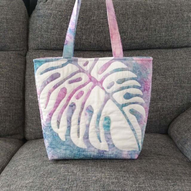 購入者が決まりました!ハンドメイド ハワイアンキルトバッグ (モンステラ) 1