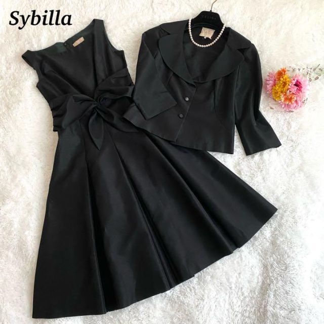 【美品】シビラ　セットアップ　ワンピース　リボン　ドレス　ブラック　サイズS | フリマアプリ ラクマ