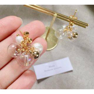 ＊贅沢 コットンパール×淡水パール じゃらじゃら ピアス/イヤリング＊(ピアス)