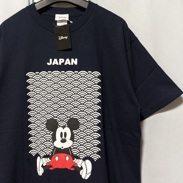 ■新品 Disney ミッキーマウス Tシャツ 紺XL 東京限定 青海波模様■ メンズのトップス(Tシャツ/カットソー(半袖/袖なし))の商品写真