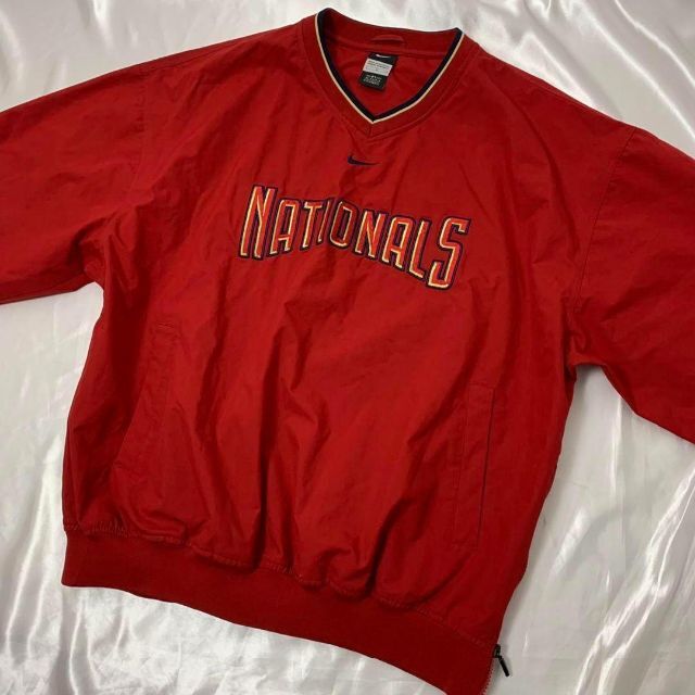 NIKE(ナイキ)の美品 激レア OLD NIKE NATIONALS MLB ロゴ刺繍プルオーバー メンズのジャケット/アウター(ナイロンジャケット)の商品写真