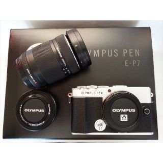 オリンパス(OLYMPUS)のOLYMPUS PEN E-P7シルバーボディ ダブルズームレンズセット(ミラーレス一眼)