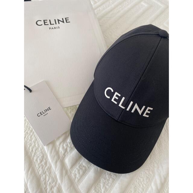 celine - CELINEセリーヌ ロゴキャップCAP帽子 ブラックM サイズ 入手