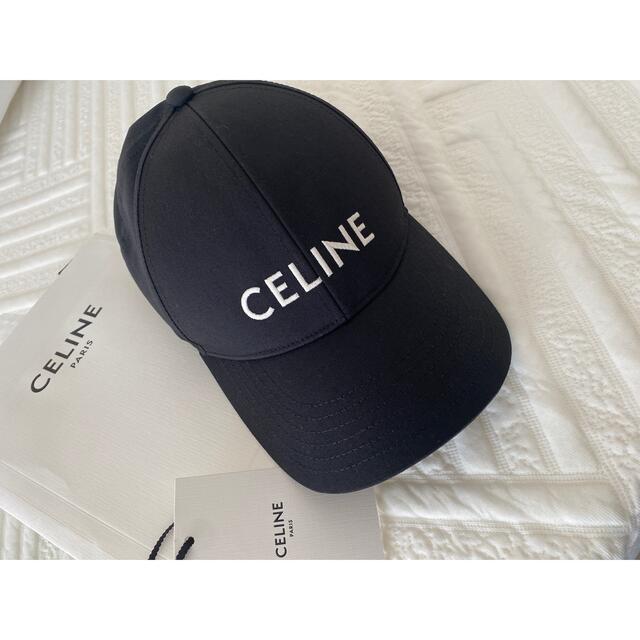 celine - CELINEセリーヌ ロゴキャップCAP帽子 ブラックM サイズ 入手