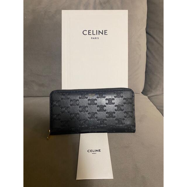 CELINE セリーヌ トリオンフ ラージ ジップドウォレット 長財布