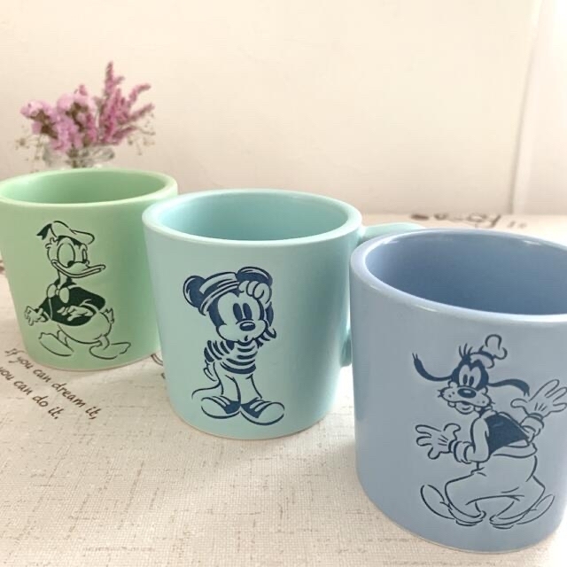 【未使用】ディズニー食器　Sango Disney レトロ◆マグカップ（5こ）