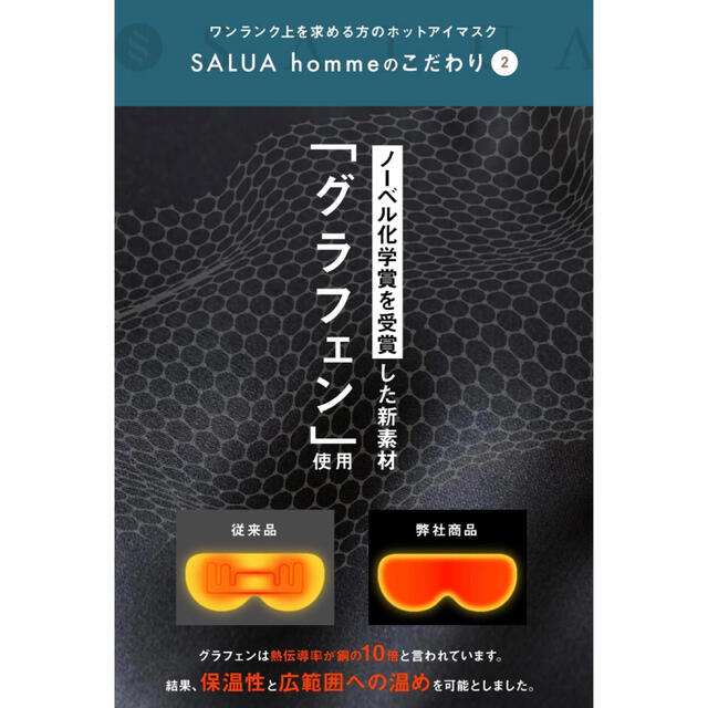 salua ホットアイマスク 充電式 アイマスク USB 男性用 グラフェン スマホ/家電/カメラの美容/健康(フェイスケア/美顔器)の商品写真