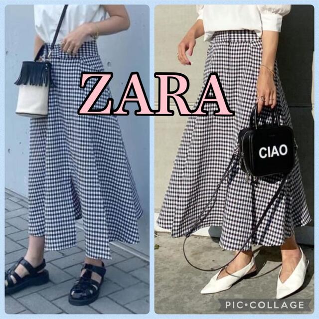 ZARA(ザラ)のザラ　ギンガムチェックスカート レディースのスカート(ロングスカート)の商品写真