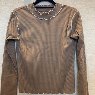 マジェスティックレゴン(MAJESTIC LEGON)のマジェスティックレゴン ニット カットソー 長袖 ハイネックリブ  ブラウン(カットソー(長袖/七分))