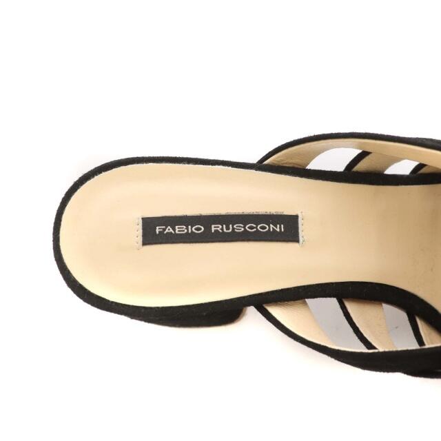 FABIO RUSCONI(ファビオルスコーニ)のファビオルスコーニ サンダル チャンキーヒール スエード 38 24.5cm 黒 レディースの靴/シューズ(サンダル)の商品写真