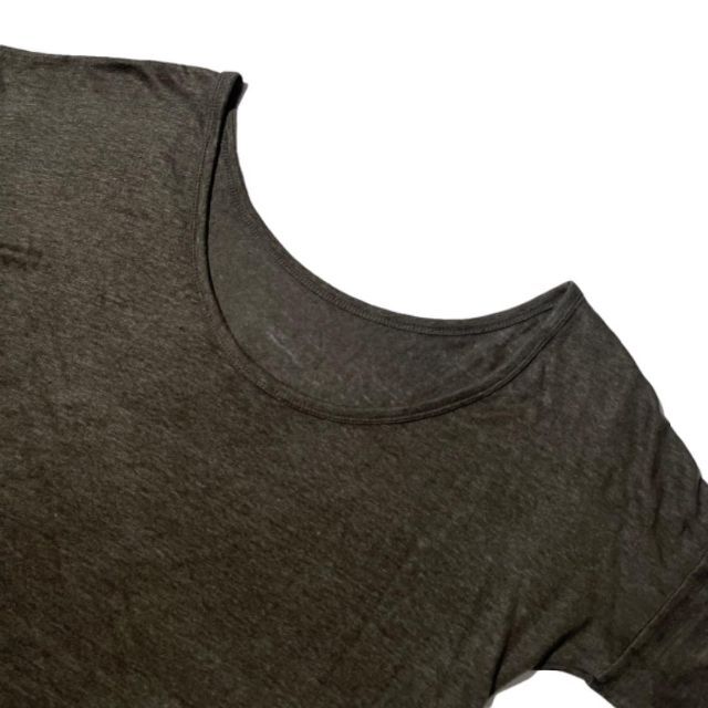 theory(セオリー)のセオリー メンズ リネン100%半袖サマーニット Tシャツ S カーキ 春夏古着 メンズのトップス(ニット/セーター)の商品写真