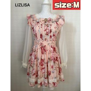 リズリサ(LIZ LISA)の新品タグ付　リズリサ　希少　限定　クラシックローズエンジェルワンピ　ピンク(ひざ丈ワンピース)