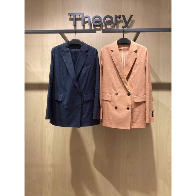 theory(セオリー)のtheory 21SS Crunch ダブルジャケット　ピンクメロン　2 レディースのジャケット/アウター(テーラードジャケット)の商品写真