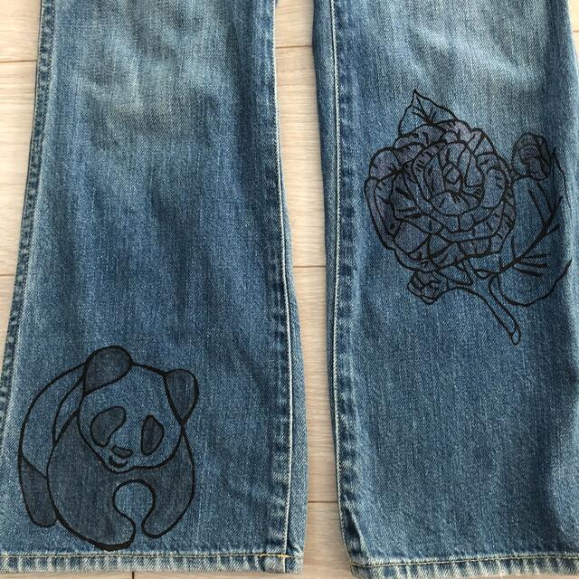 あちゃちゅむムチャチャ刺繍デニムLヴィンテージ  レトロkeikiii