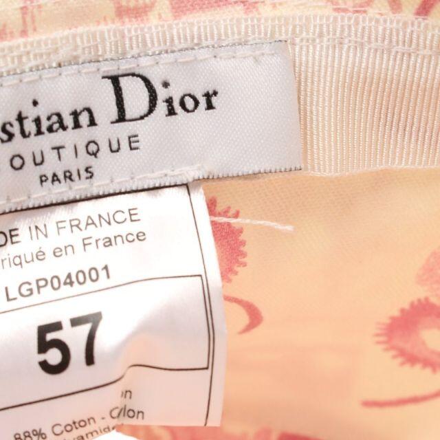 Christian Dior(クリスチャンディオール)のトロッター バケットハット 帽子 コットン オフホワイト ピンク ロゴ レディースの帽子(その他)の商品写真